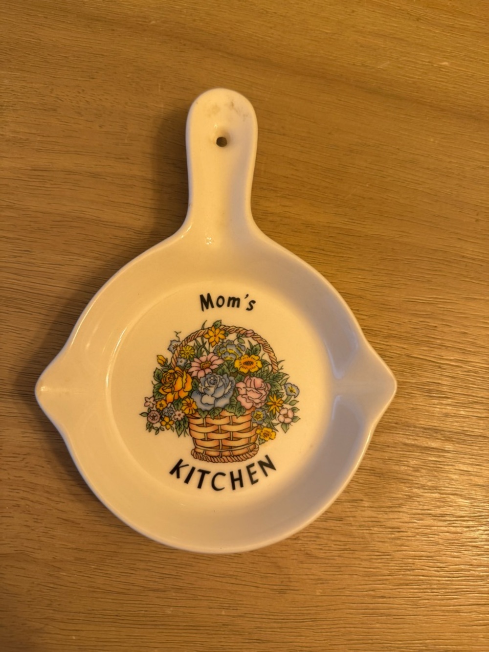 Vtg Small Trivet / spoon rest Frying Pan Ceramic Made Japan #1 Mom’s Kitchen